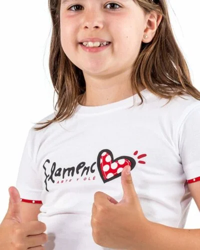 Camiseta niña Flamenco Corazón