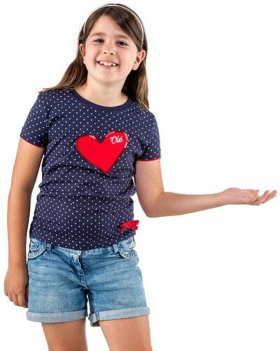 Camiseta niña Flamenco Lunares Corazón