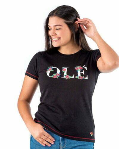 Camiseta mujer Flamenco Olé Flores